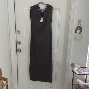 Elegant brown Sleeveless Dress
